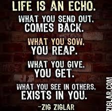 In The Words Of Zig Ziglar Life Is An Echo You Will Receive Whatever You Are Putting Out Inspirational Quotes For Teens Inspirational Quotes Zig Ziglar Quotes