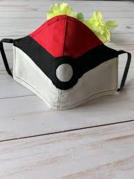 Washable Face Mask Pokemon Face Mask Pokemon Ball Mask Etsy Easy Face Mask Diy Pokemon Faces Mask For Kids