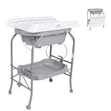 1 x changing station with matt, bath and storage units 1 x tommee tippee nappy bin up to 1 week: Amazon Com Kinbor Baby Bathinette Folding Changing Table Baby Diaper Station With Bath Tub Unit Portable Children Baby Dresser Unit Infant Nursery Trays Storage Baby