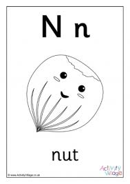 Cut and paste the n words coloring page. Letter N Colouring Pages