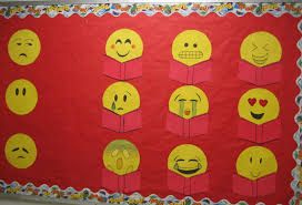 Library Bulletin Board Emojis Library Bulletin Boards Library Decor Emoji Classroom Theme