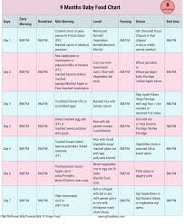 9 months baby food chart baby food 9 month baby food