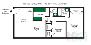 1 bed 1 bath unit b photo gallery. Floor Plans Hickory Hills Apartments And Townhomes