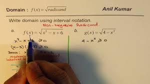 Domain Of Squareroot Function With Quadratic Radicand Youtube