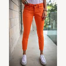 Jean ou pantacourt bleu marque camaïeu bleu taille m comme neuf car non porté. Pantalon 7 8 Eme Freeman T Porter Alexa Cropped Orange