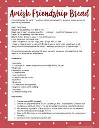 This recipe is easy to understand and follow which is helpful when trying to make a bread starter. Amish Friendship Bread Recipe Starter Recipe Gifting Printable
