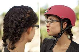 Helmet Friendly Hairdos For The Gal On The Go Story By Modcloth Roller Girl Hairdo Helmet Hair