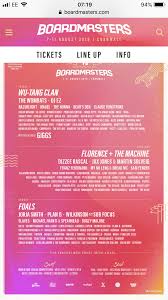 Boardmasters is a music and sports festival in cornwall, mixing a diverse musical lineup with held on fistral beach and watergate bay in newquay, boardmasters attracts. Boardmasters 2019 Page 5 Other Uk Festivals Festival Forums
