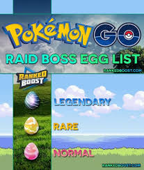 Pokemon Go Raid Boss Egg List Normal Rare Legendary Gen 3