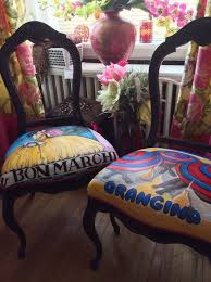 Upcycled Hand Painted Upholstered Dining Chairs In Vintage Etsy In 2020 Upholstered Dining Chairs Upholstered Furniture Painted Seating