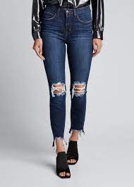 Shop the latest collection of premium denim featuring margot and marguerite. L Agence High Line High Rise Distressed Skinny Jeans With Shredded Hem Bergdorf Goodman