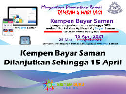 Total number of links listed: Kempen Bayar Saman Dilanjutkan Sehingga 15 April