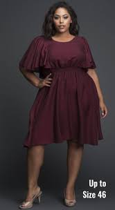 Dynamic Ruffled Sleeves Cocktail Dress Figure Flattering Plus Size Sizes 4 46 Affiliate Plussize Vestidos Dress Plus Size Moda