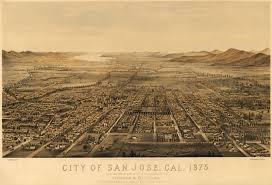 San Jose California Usa Ca 1875 Before The Great Earthquake Of 1906 San Jose California Birds Eye View Map Vintage Map