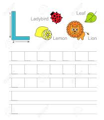Alphabetical order, activities, games, videos, songs. Vector Exercise Illustrated Alphabet Learn Handwriting Tracing Worksheet For Letter L Royalty Free Svg Cliparts Vectors And Stock Illustration Image 49239701
