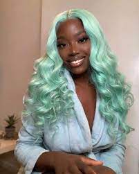 Pin By Paola Ch On Makeup Hair Green Wig Wig Hairstyles Green Hair