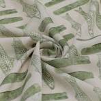 Tecido Viscose Premium Sardine Estampada Verde Menta Sálvia e Creme
