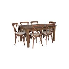 Wooden dining table + 6 chairs 3.5 cm thick table legs. Delacora Xa Farm 19 Gg Antique Rustic Farm Table Build Com