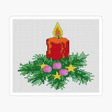 Maybe you would like to learn more about one of these? Christmas Candle Cross Stitch Photograph Poster By Taiche Redbubble