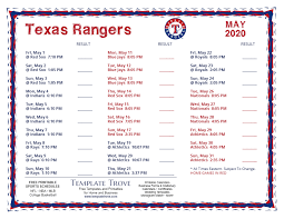 The 2021 texas rangers schedule is available right here at vivid seats. Printable 2020 Texas Rangers Schedule