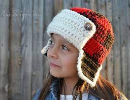 Plaid Earflap Hat Trapper Hat Etsy Crochet Hats Yarn Hats Crochet Apple
