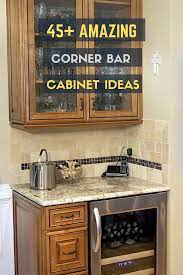 45 Amazing Corner Bar Cabinet Ideas For Coffee And Wine Places Corner Bar Corner Bar Cabinet Bar Cabinet