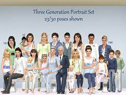 Three Gen Portrait Poses In 2021 Sims 3 Poses Sims 4 Poses Children Sims 4 Family Portrait Poses