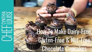 Initially i was a bit put off when i saw the ingredient list, but am glad i persevered through having to make my own flours and. How To Make Dairy Free Gluten Free Nut Free Chocolate Cupcakes Recipe Youtube