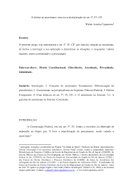 A constituição federal brasileira de 1988 é a atual. O Direito Ao Anonimato Uma Nova Interpretacao Do Art 5Âº Iv Cf Walter Capanema Academia Edu