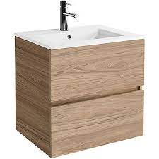 Mobile Bagno Moderno Sospeso Con Lavabo Cm 60 Colore Olmo Cosas De Casa Banos Lavabos