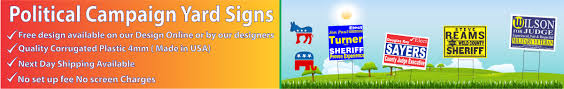 Let our talented graphic designers do the work for you. Political Signs