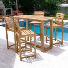Somerset Barstool 5pc Teak Bar Set Westminster Teak Outdoor Bar Furniture Bar Furniture Patio Bar Set