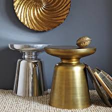 Martini Side Table Side Table Metal Side Table Silver Side Table