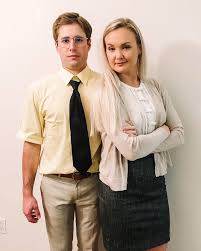 Dwight And Angela Halloween Couple S Costume From The Office Couples Costumes Office Halloween Costumes Couple Halloween