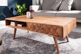Simple assembly procedure includes all tools except a screwdriver. Mystic Living Solid Acacia Wood Vintage Coffee Table 117 Cm Artico Interiors