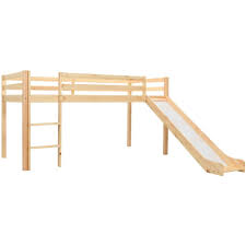 Letto con scivolo in pino massiccio, verniciato bianco. Vidaxl Letto A Castello Per Bambini Scivolo E Scala In Pino 97x208cm Eprice
