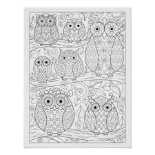 Power rangers jungle fury printable coloring pages aug 06 2020 tiffanie. Cute Owls Coloring Poster Owls On Branches Zazzle Com In 2021 Owl Coloring Pages Animal Coloring Pages Coloring Books