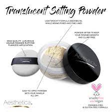 It is very fine, making it easy to use. Aesthetica Loose Setting Powder Translucent Aesthetica Me