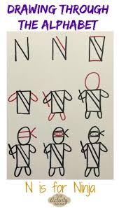 Drawing through the alphabet is a way for children to work on forming letters nd reinforce beginning letter sounds like in this w is for whale tutorial. Drawing Through The Alphabet Letter N The Activity Mom Lettering Alphabet Alphabet Drawing Word Drawings