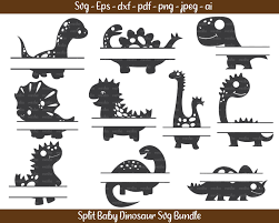 Download Split Baby Dinosaur Svg Dinosaur Clipart Dino Svg Dino Clipart Birthday Party Svg Jurrasic Svg Eps Png Dxf Pdf Cricut Svg Clip Art Svg Dinosaur