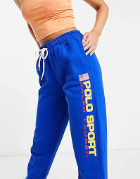 Check out other logos starting with b. Polo Ralph Lauren Sports Jogginghose Mit Logo Am Bein In Blau Asos