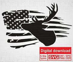 Distressed Flag American Svg Deer Head Silhouette Svg Etsy In 2020 Deer Head Silhouette Distressed Flag American Flag Images