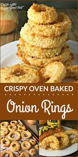 Crispy Oven Baked Onion Rings Recipe Baked Onion Rings Baked Onions Food