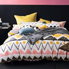 Black And Yellow Comforter Stylish Coral Yellow Black And White Chevron Stripe Print Southwestern Style Twin Full Size Bedding Bedspre Yellow Bedding Yellow Bedding Sets Black Bed Set