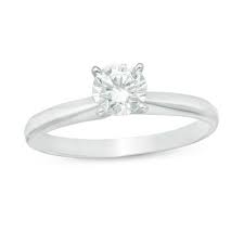 1 2 Ct Certified Diamond Solitaire Engagement Ring In 14k White Gold
