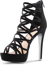 The part of a sock or shoe that covers the heel of the foot…. Amazon Com Alexandra Womens Open Toe High Heels Platform Shoes Stiletto Dress Sandals Heeled Sandals