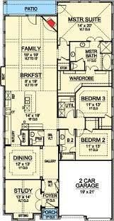 As square footage increases, houses tend to grow deeper and gain fuller second stories, so a narrow façade can disguise a quite expansive floor plan. Plan 36419tx Elegant House Plan For Narrow Lot Narrow House Plans Narrow Lot House Plans Narrow House