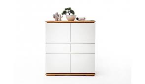 Le meuble tv modena laqué blanc dispose de 2 portes et 2 niches. Buffet Design Haut Blanc Laque Et Bois Massif Pour Salon