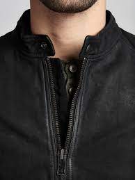 Hugo Boss Jonate Slim Fit Biker Jacket Black Fitted Biker Jacket Biker Jacket Leather Jacket Men
