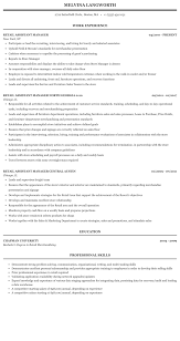 retail assistant manager resume sample